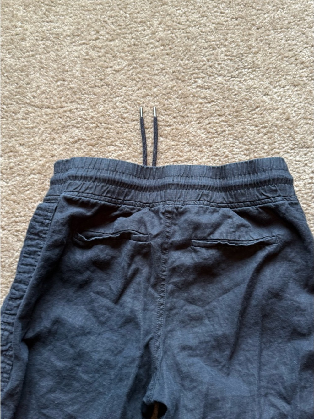 Athleta Drawstring 100 Linen Wide Leg Pants - Black sz 6 - Picture 6 of 6